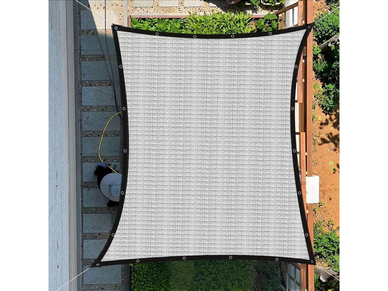 FELIXLEO Autosonnenschutz Schattennetz Auto Hunde 3x4 m, Alunetz Sonnensegel mit Ösen Silber Bild 3