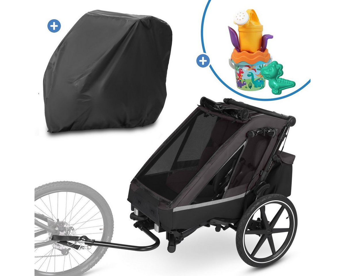 ABC Design Fahrradkinderanhänger Tour 2 - Falcon, Fahrrad Anhänger, Kinderwagen & Jogger für 2 Kinder mit Faltgarage Bild 4