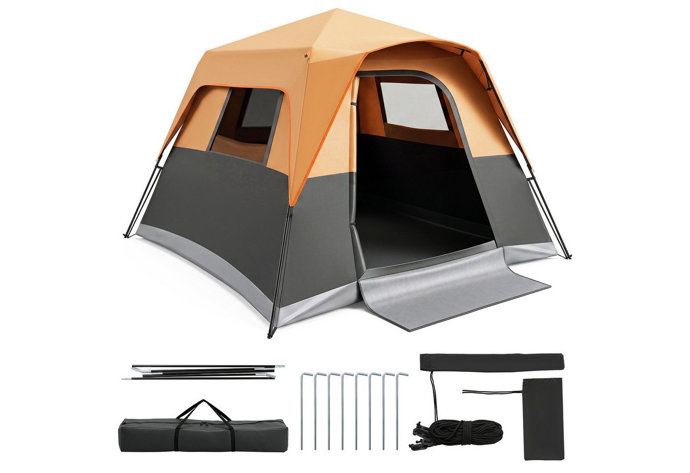 COSTWAY Wurfzelt, Campingzelt für 6 Personen, Sonnenschutz mit Regenschutz Bild 2