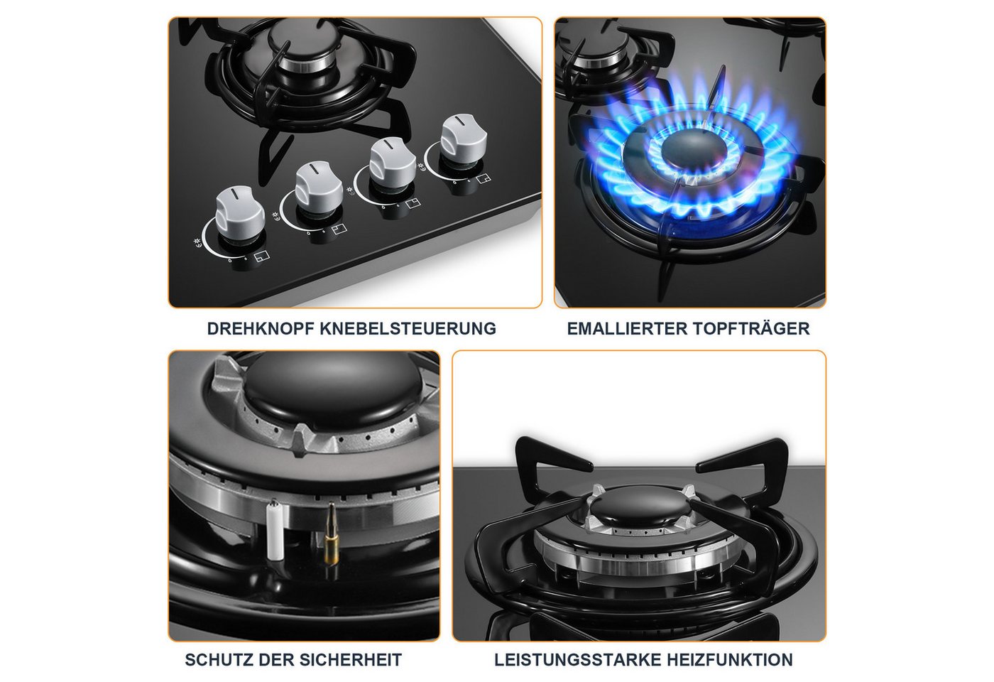 SNDOAS Gas-Kochfeld, Gasherd mit automatischer Thermoelementschutz, Erdgas/Propangas Bild 3