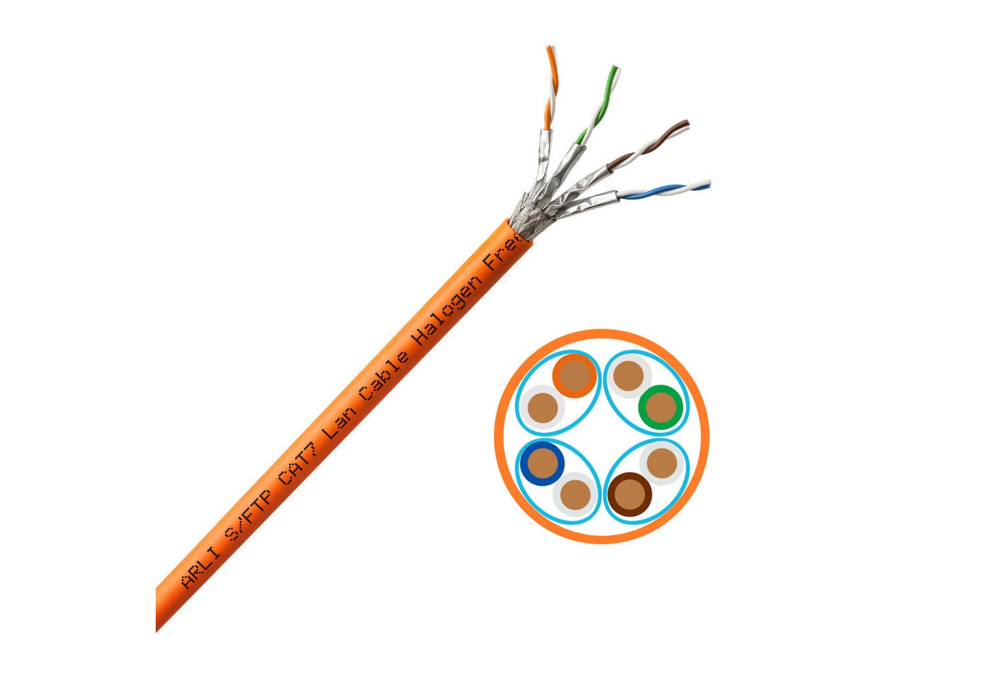 ARLI Installationskabel, RJ45, RJ-45 (Ethernet) (10000 cm), Verlegekabel Cat7 100m Kabel + 10x RJ45 Netzwerkstecker CAT8.1 Bild 4