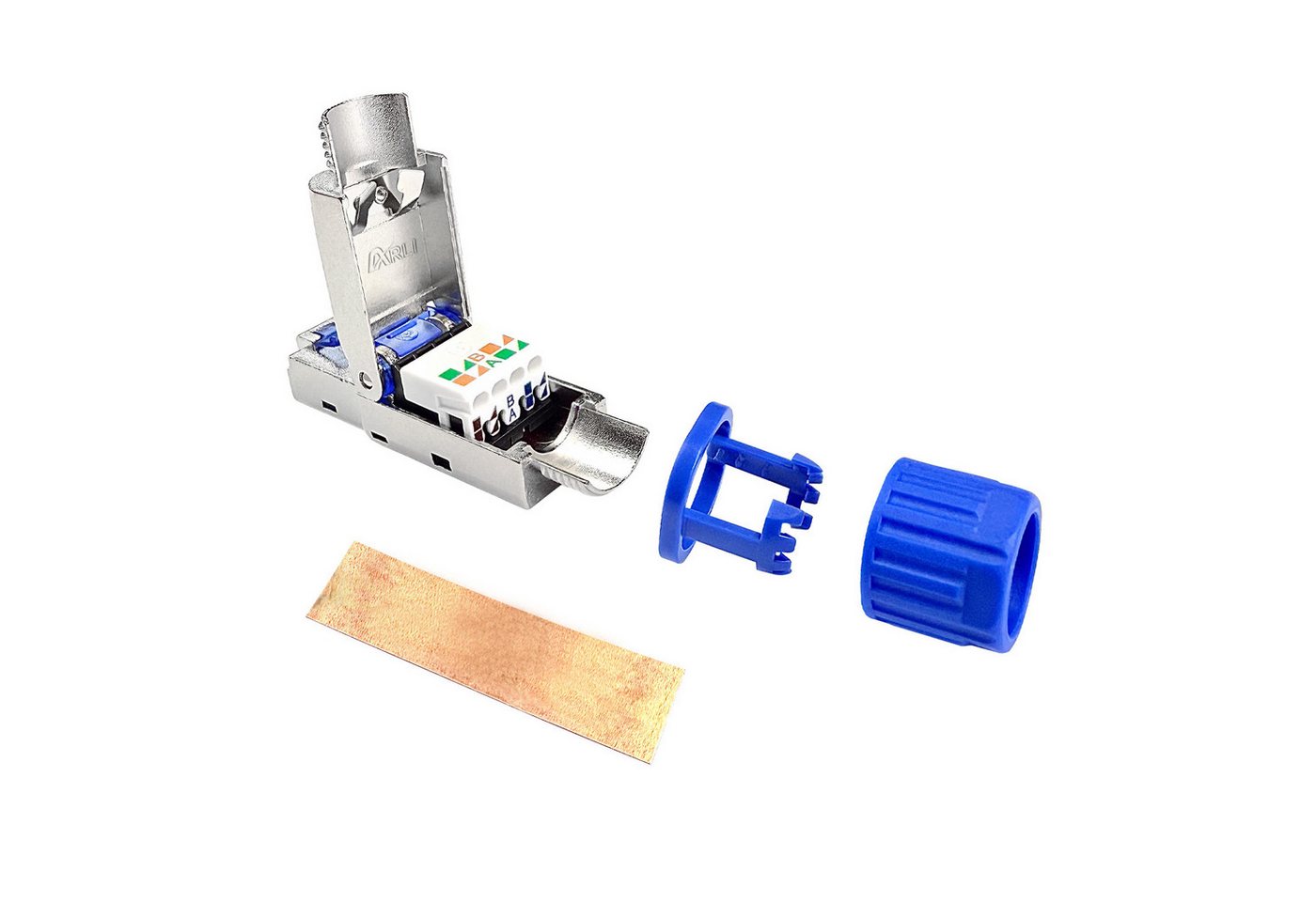 ARLI Installationskabel, RJ45, RJ-45 (Ethernet) (10000 cm), Verlegekabel Cat7 100m Kabel + 10x RJ45 Netzwerkstecker CAT8.1 Bild 5