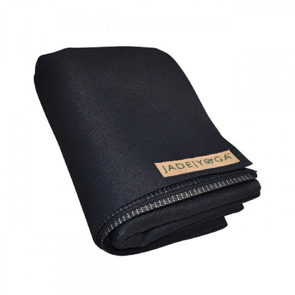 Jadeyoga Yogamatte Jade Voyager 1/16'' 68'' (1.6mm, 173cm) black, die beste Matte, wenn Du wenig Platz zum Verstauen hast