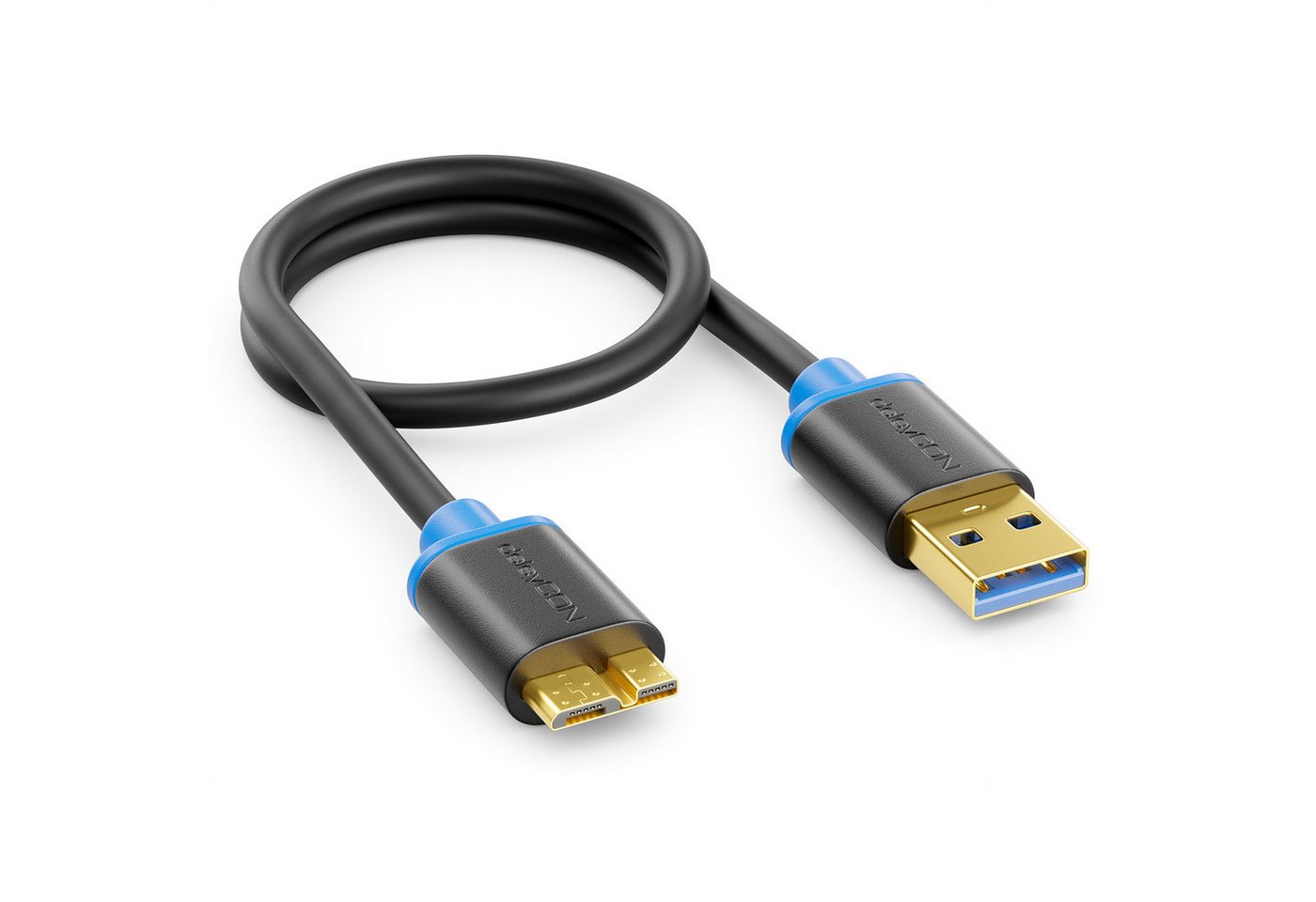 deleyCON deleyCON 0,30m Micro USB 3.0 Datenkabel USB A-Stecker zu Micro USB-Kabel