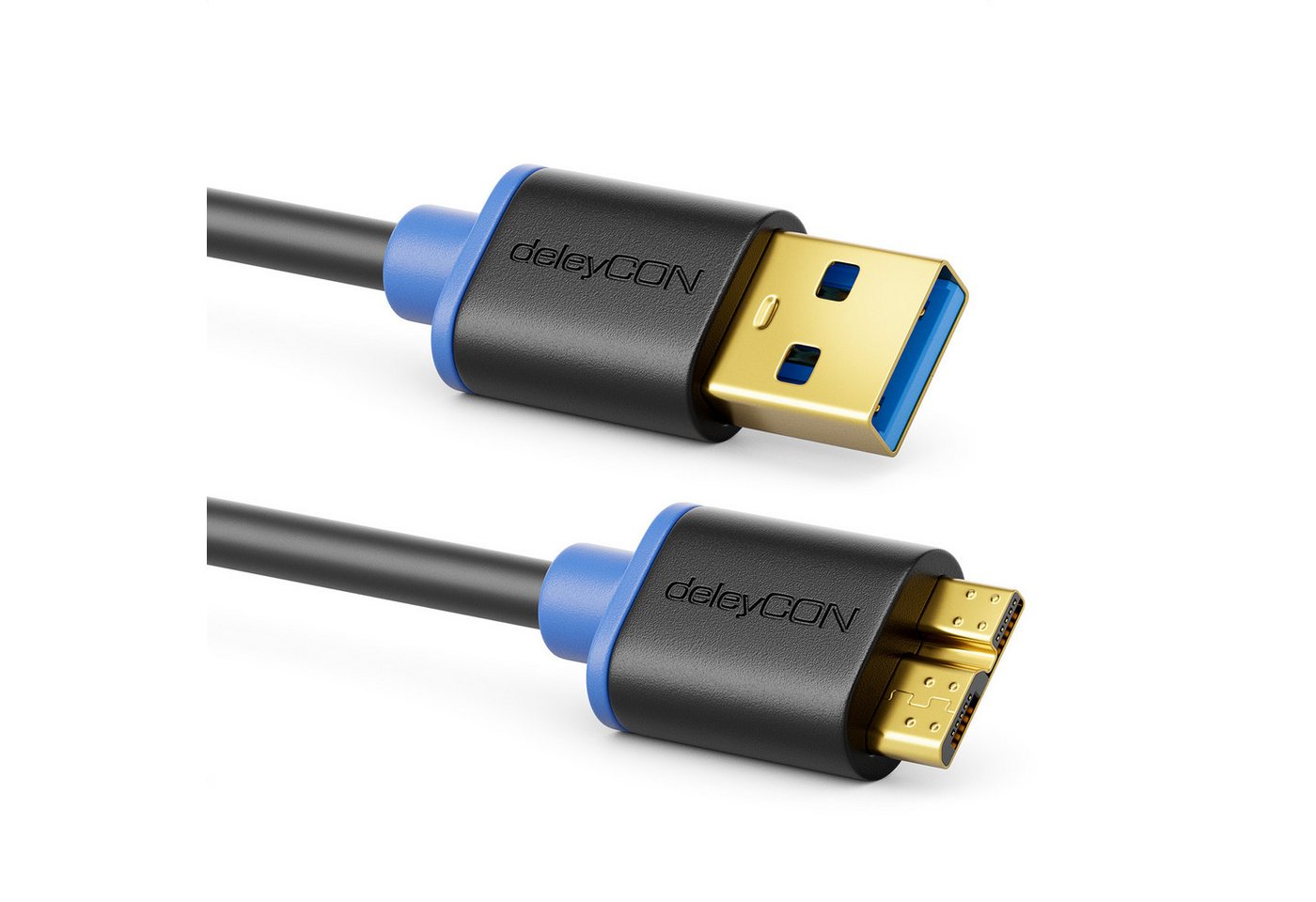deleyCON deleyCON 0,30m Micro USB 3.0 Datenkabel USB A-Stecker zu Micro USB-Kabel Bild 3