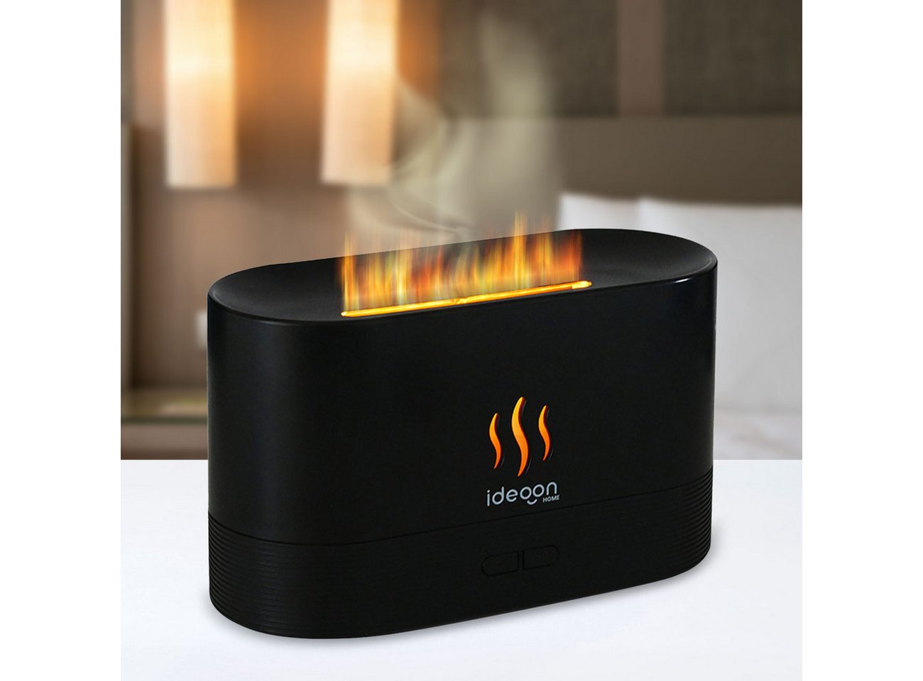 shop'n smile ideoon Diffuser Aroma Diffuser mit Flammeneffekt Ultraschall 10h Duftbefeuchter USB-C, 2 Helligkeitsstufen, Auto-Stop bei Leerstand, Tankkapazität 180 ml Bild 4