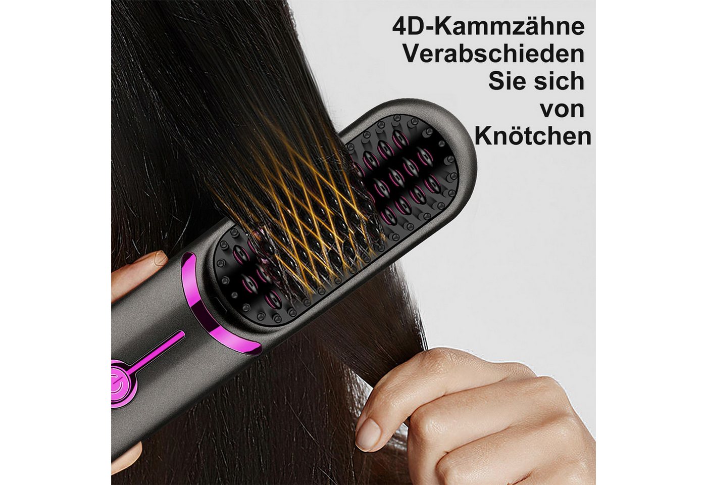 FELIXLEO Multihaarstyler Kabellose 2 in 1 Glättbürste Lockenstab Keramikbeschichtung Reisen Bild 4