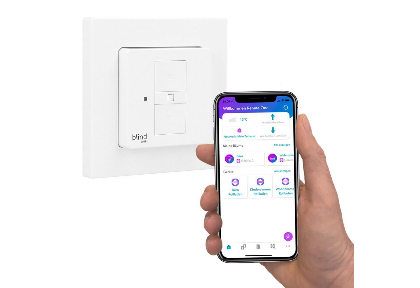 Nobily Zeitschaltuhr WLAN Rollladen Zeitschaltuhr Blind One (Smarthome), digital, mit Alexa oder Google Assistant kompatibel Bild 3