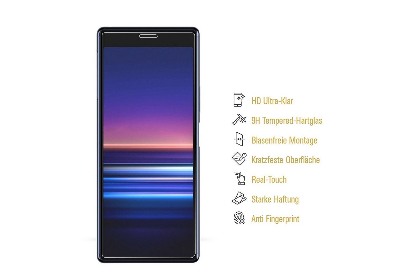 Protectorking Schutzfolie 2x 9H Hartglas für Sony Xperia 5 Panzerfolie Displayschutz Schutzfolie, (2-Stück), Displayschutzglas, Schutzglas Echtglas Tempered 9H Härte HD-KLAR Bild 3