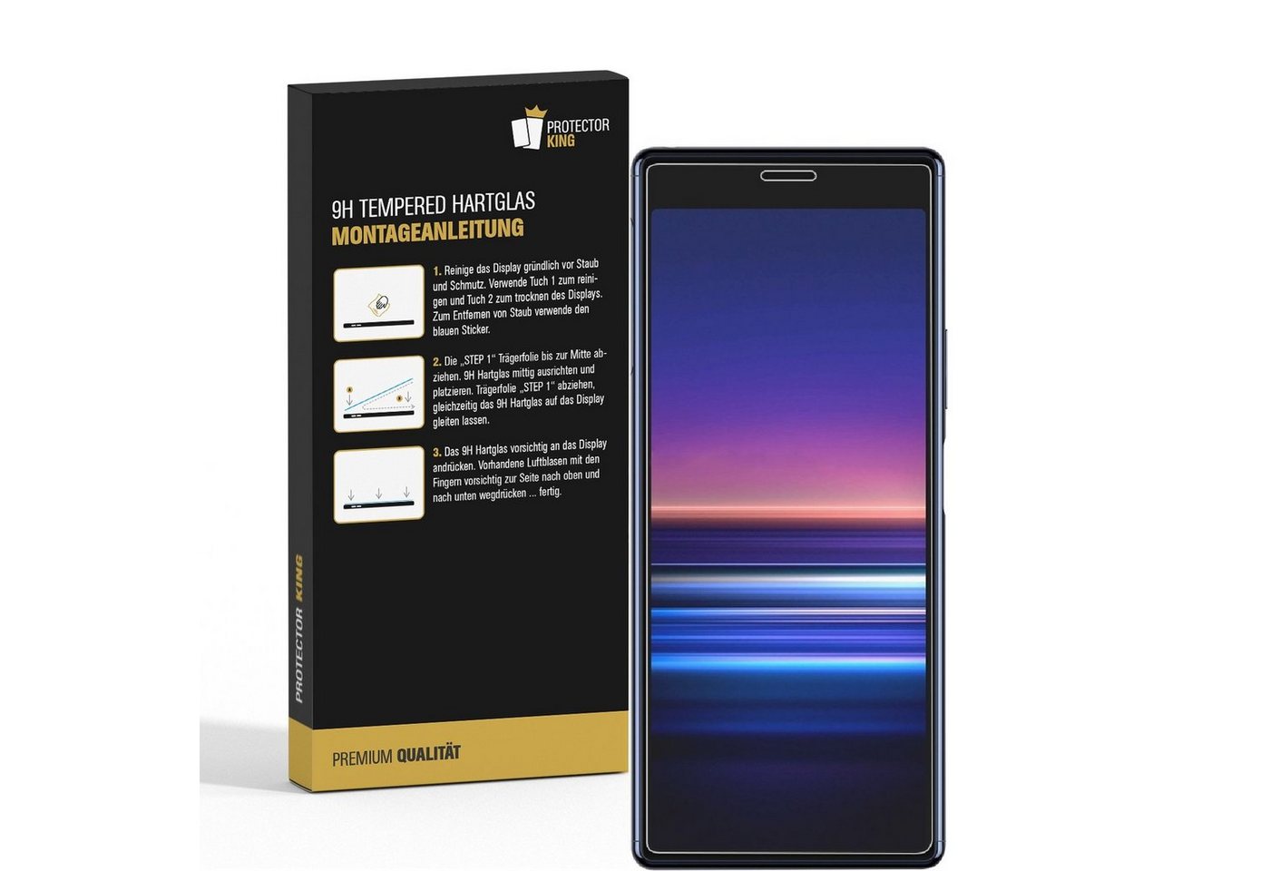 Protectorking Schutzfolie 2x 9H Hartglas für Sony Xperia 5 Panzerfolie Displayschutz Schutzfolie, (2-Stück), Displayschutzglas, Schutzglas Echtglas Tempered 9H Härte HD-KLAR Bild 4
