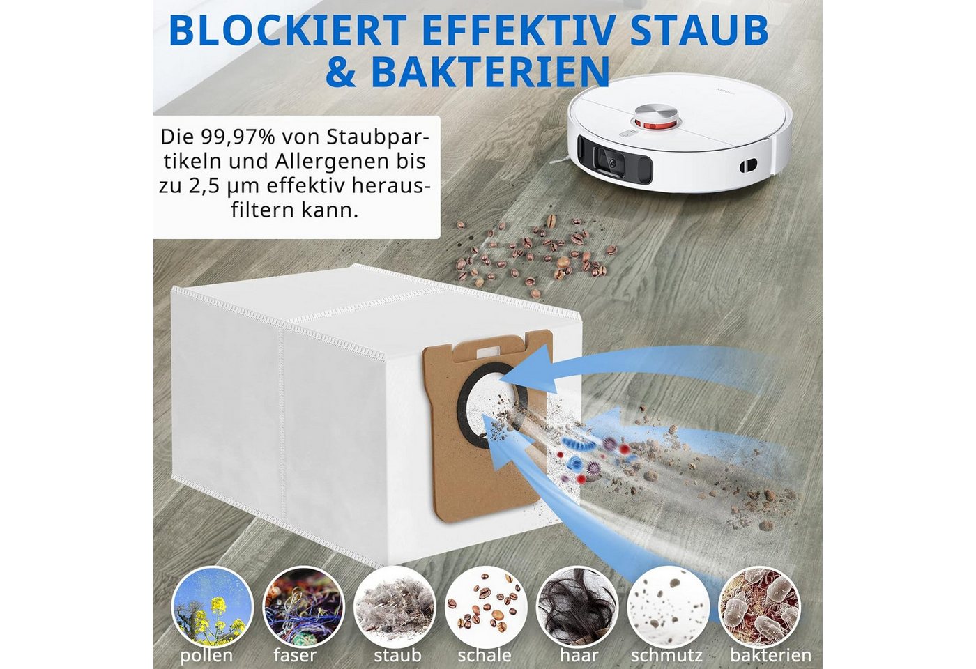 FELIXLEO Staubsaugerbeutel Staubbeutel für Xiaomi X10+/ Dreame L10 Ultra Saugroboter, 10 St.