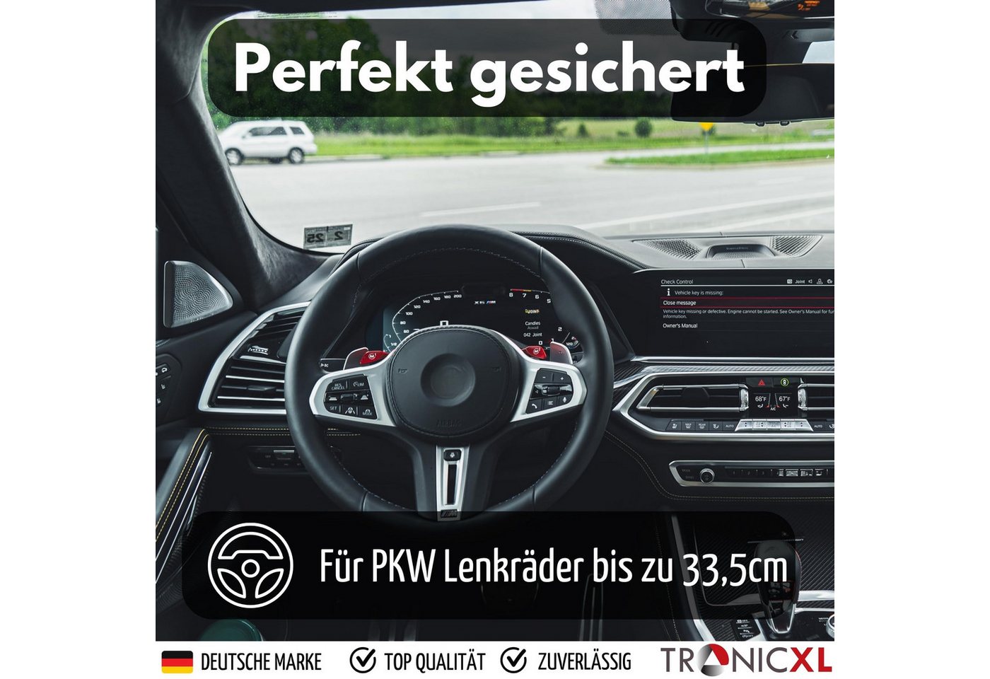 TronicXL Wegfahrsperre Wegfahrsperre Lenkradkralle Lenkradschloss Auto Schloss PKW Kralle, 2 Schlüssel Diebstahlschutz Diebstahlsicherung Bild 4