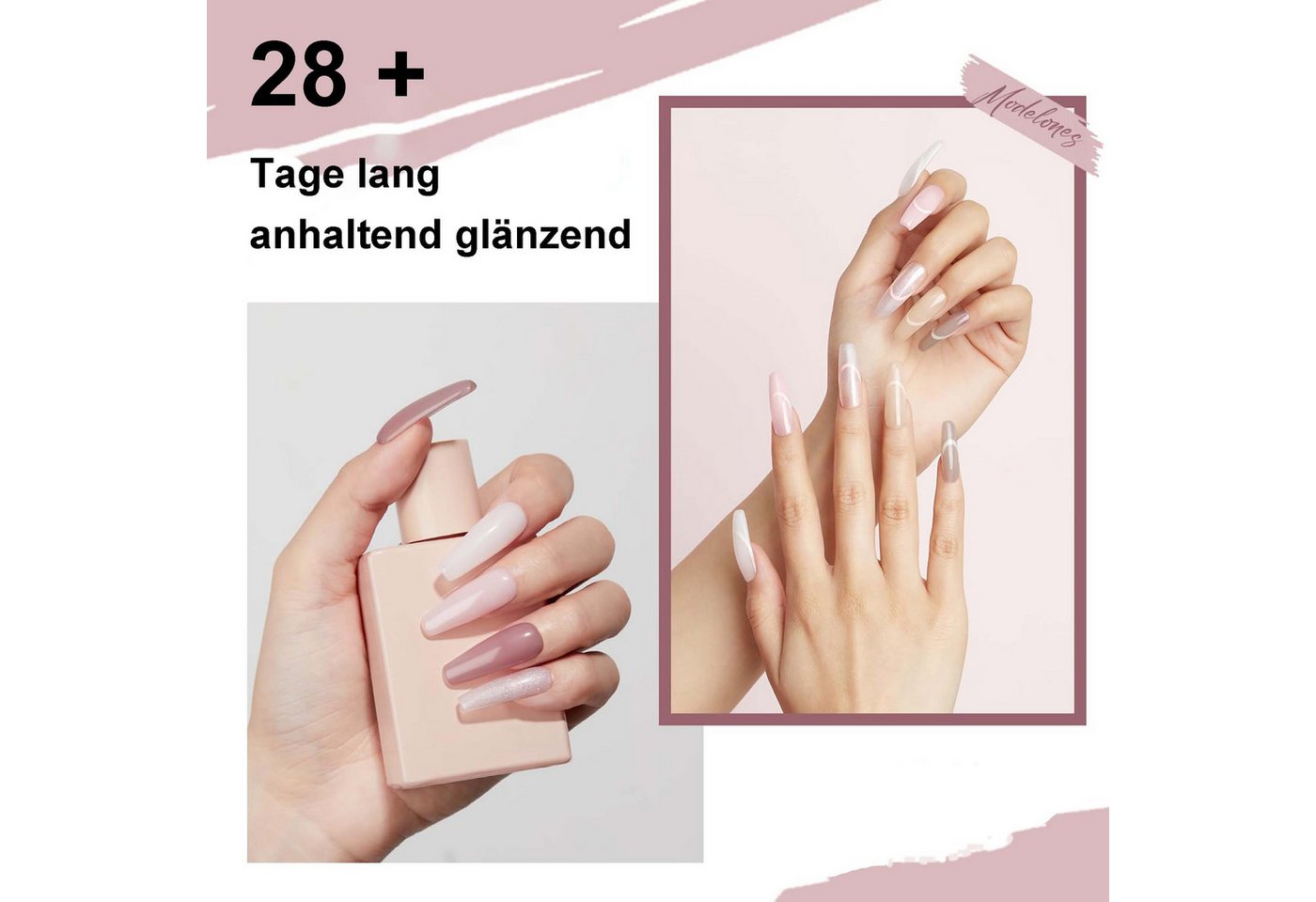 KINSI Lichthärtungsgerät Verlängerungsgel-Nagelwerkzeug-Set 6 Farben, UV-Lampe inklusive, Gel-Nagellack DIY Nail Art Starter Nagelsalon Gel-Lack UV Bild 3