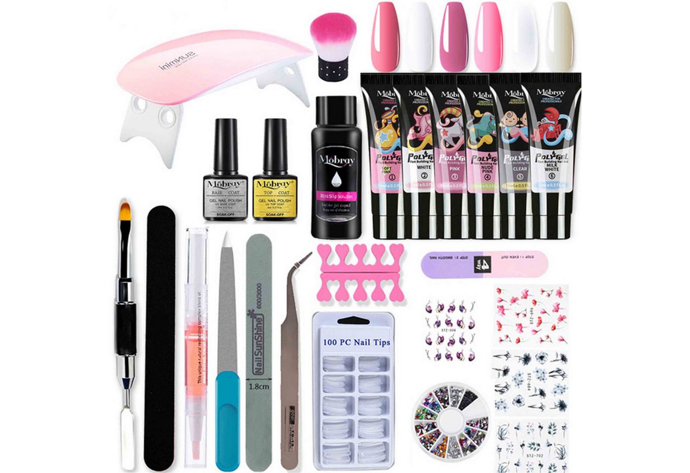 KINSI Lichthärtungsgerät Verlängerungsgel-Nagelwerkzeug-Set 6 Farben, UV-Lampe inklusive, Gel-Nagellack DIY Nail Art Starter Nagelsalon Gel-Lack UV Bild 4