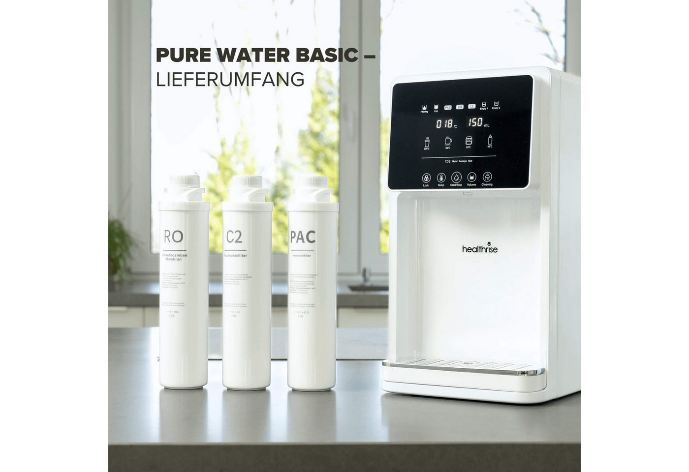 Health Rise Wasserfilter Health Rise Pure Water Basic, Umkehrosmoseanlage 7 Liter Tank