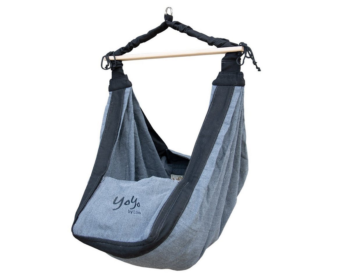 Lola Hängematten Hängemattengestell Lola Babyhängematte Babywiege YoYo BIG noire Set mit Baby