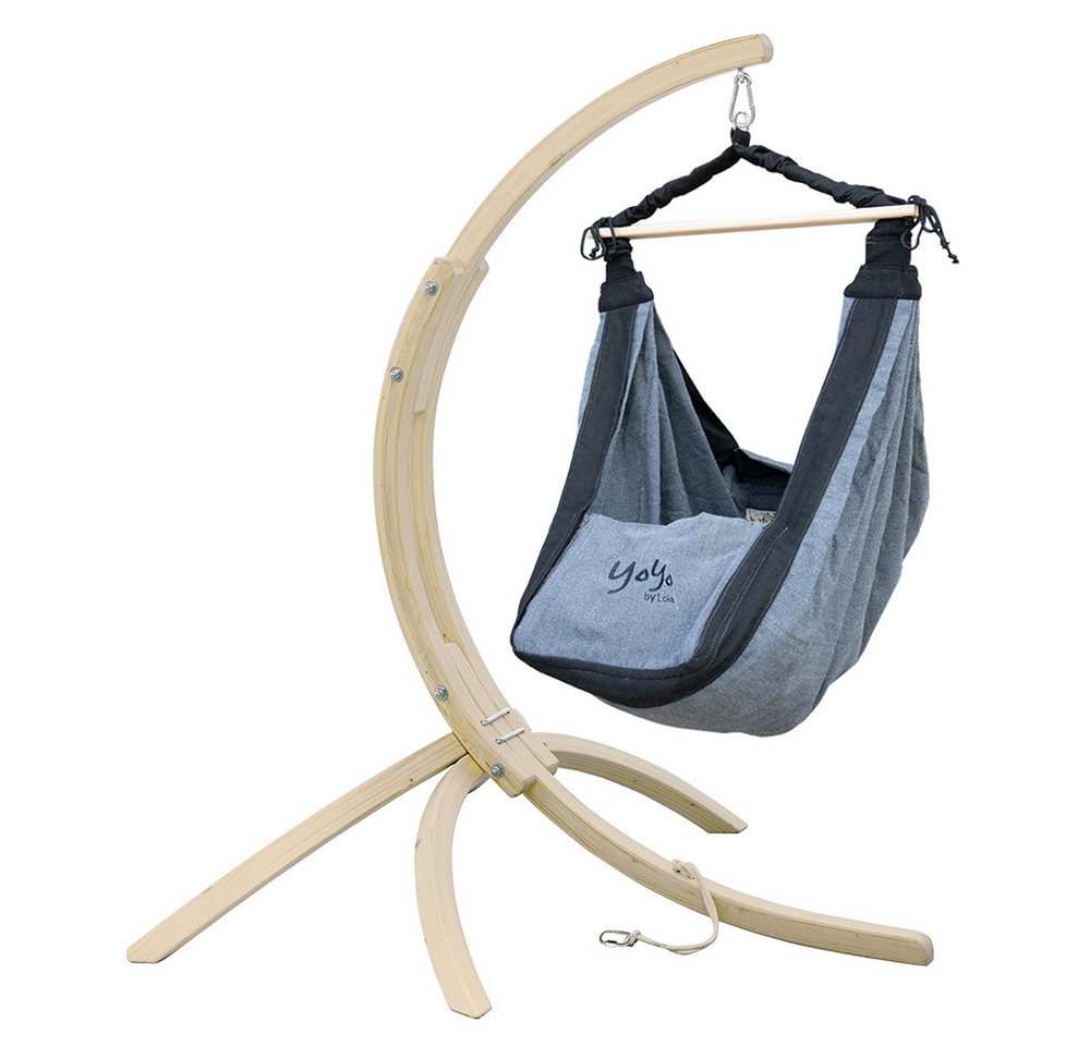 Lola Hängematten Hängemattengestell Lola Babyhängematte Babywiege YoYo BIG noire Set mit Baby Bild 2