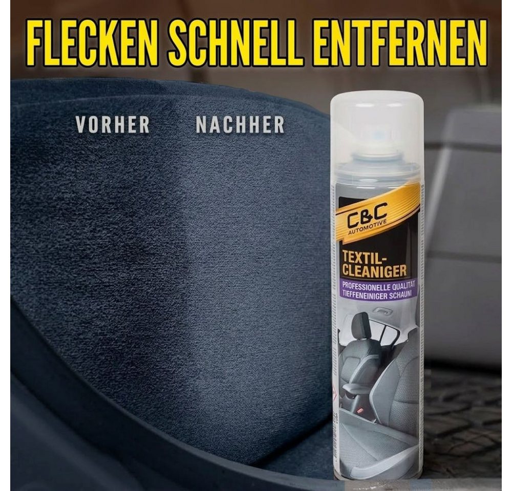 Montegoni Textilreiniger 400ml Polsterreiniger für Auto Caravan und Boot Autopolitur (Einzelstück Textilreiniger Auto, 400ml Polsterreiniger Fahrzeugpflege), Schnelltrocknender Schaum mit Fleckenentfernung und Frischeduft