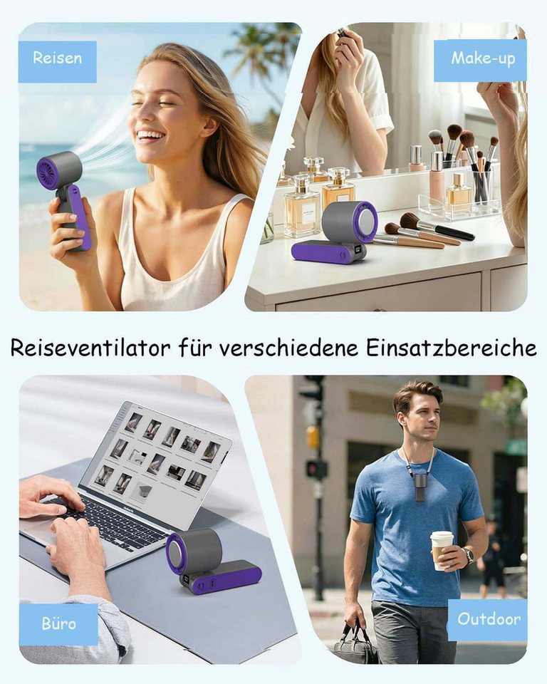 Bomiclss Handventilator Tragbarer Handventilator mit Eiskühler und LED-Display Bild 2
