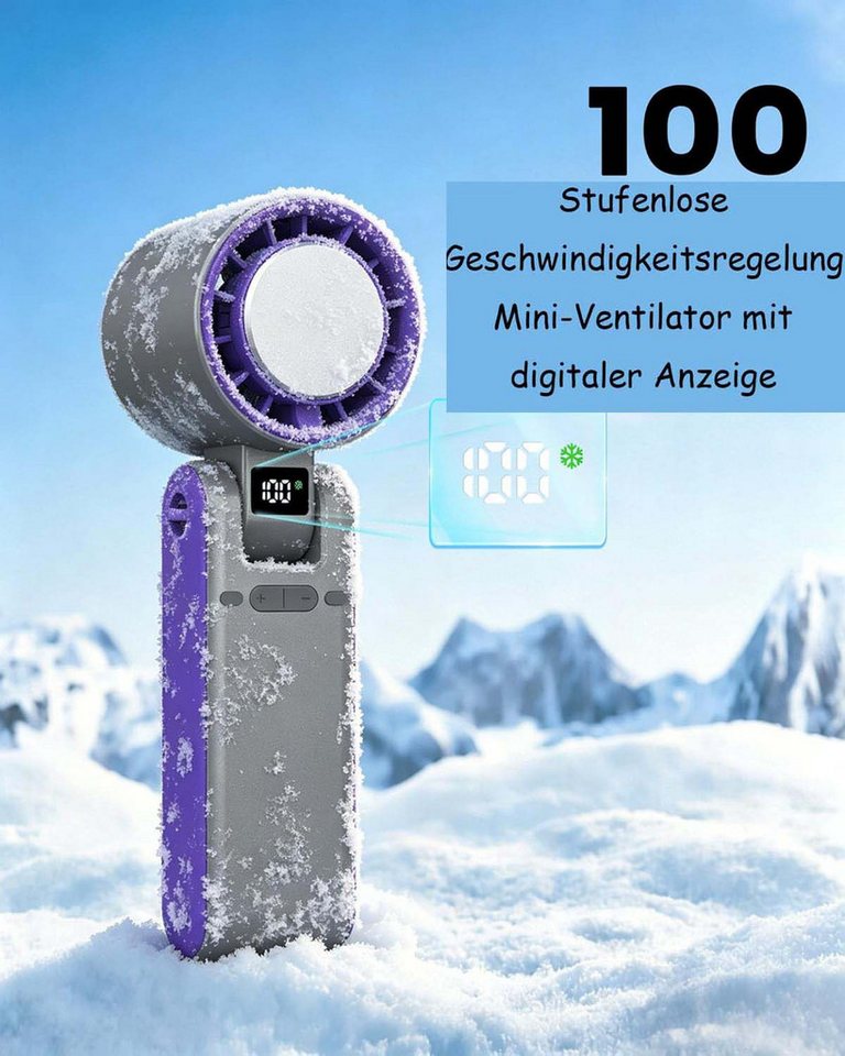 Bomiclss Handventilator Tragbarer Handventilator mit Eiskühler und LED-Display Bild 5