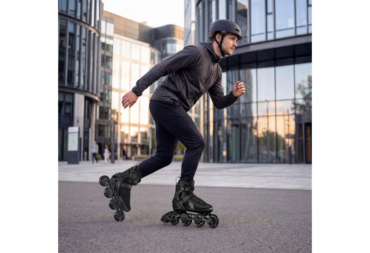 NILS EXTREME Inlineskates Inliner Rollschuhe Speedskates, (Spar-Set, 2-St., 42), Aluminium-Schiene, ABEC 7, PU 82A Rollen, Bremse