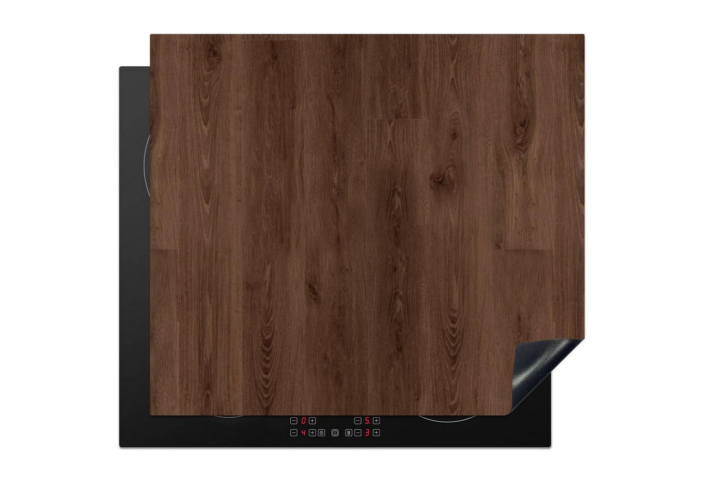 MuchoWow Herd-Abdeckplatte Braun - Muster - Holz, Vinyl, (1 tlg), Abdeckplatte für Ceranfeld, Herd Inductionsmatte, 57x51 cm