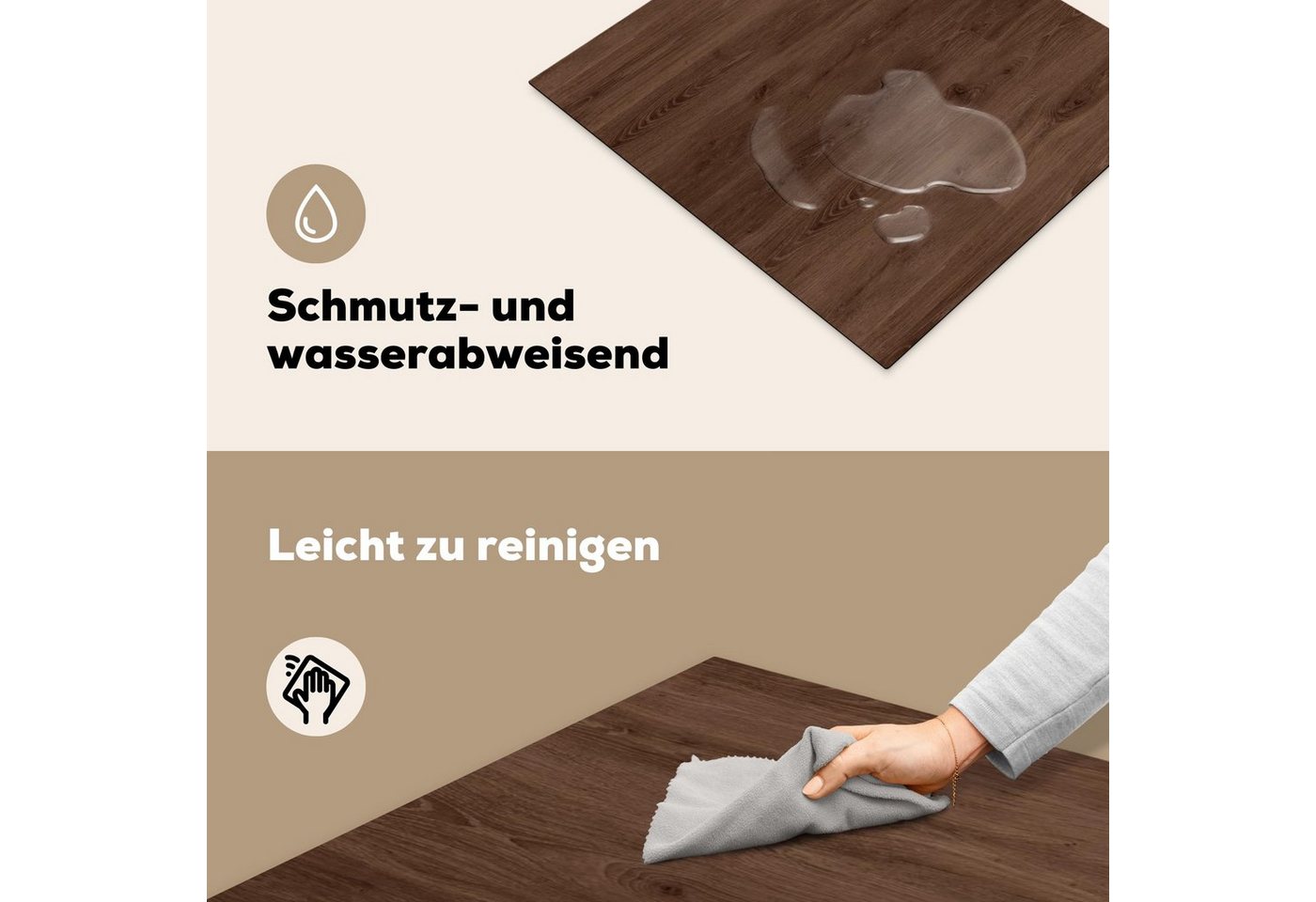 MuchoWow Herd-Abdeckplatte Braun - Muster - Holz, Vinyl, (1 tlg), Abdeckplatte für Ceranfeld, Herd Inductionsmatte, 57x51 cm Bild 3