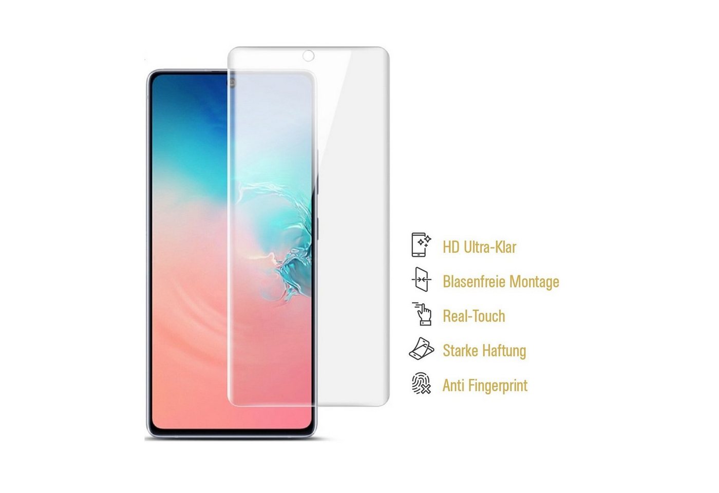Protectorking Schutzfolie 2x Premium Displayschutzfolie für Samsung Galaxy S10 Lite Displayfolie, (2-Stück), flexible Displayschutzfolie, PREMIUM QUALITÄT 3D-KLAR Bild 2