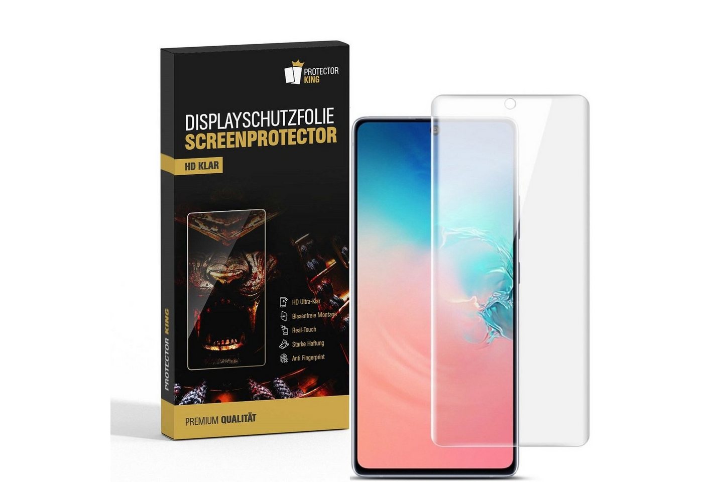 Protectorking Schutzfolie 2x Premium Displayschutzfolie für Samsung Galaxy S10 Lite Displayfolie, (2-Stück), flexible Displayschutzfolie, PREMIUM QUALITÄT 3D-KLAR Bild 3