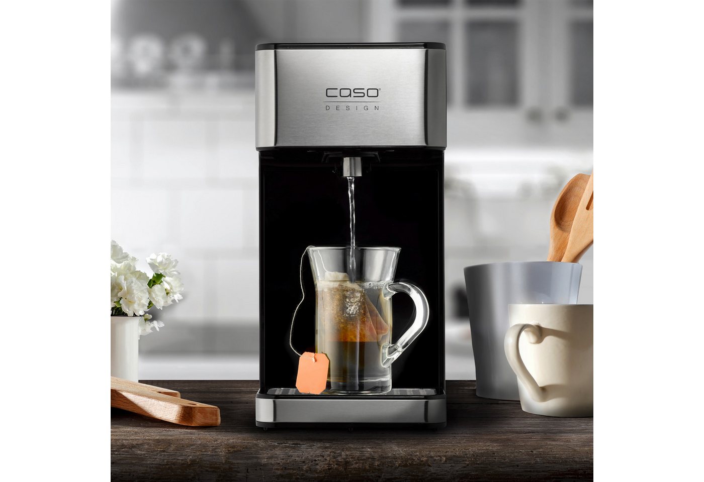Caso Heißwasserspender HW 600, 2600 W, Abnehmbarer 2,7 Liter Wassertank, Entkalkungserinnerung
