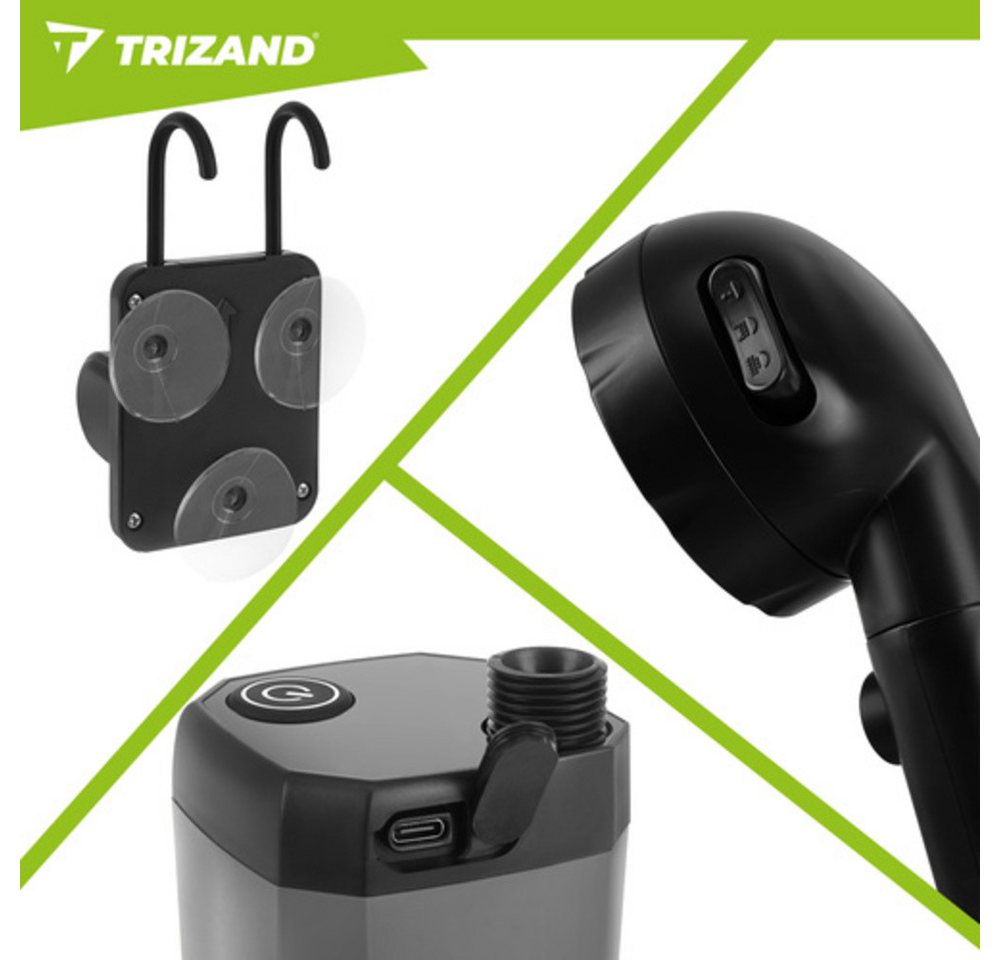 Trizand Gartendusche Campingdusche Akkubetriebene Reisedusche (Spar-Set, 1 St., 6000 mAh), USB-C Anschluss lässt sich die Dusche flexibel laden Bild 4