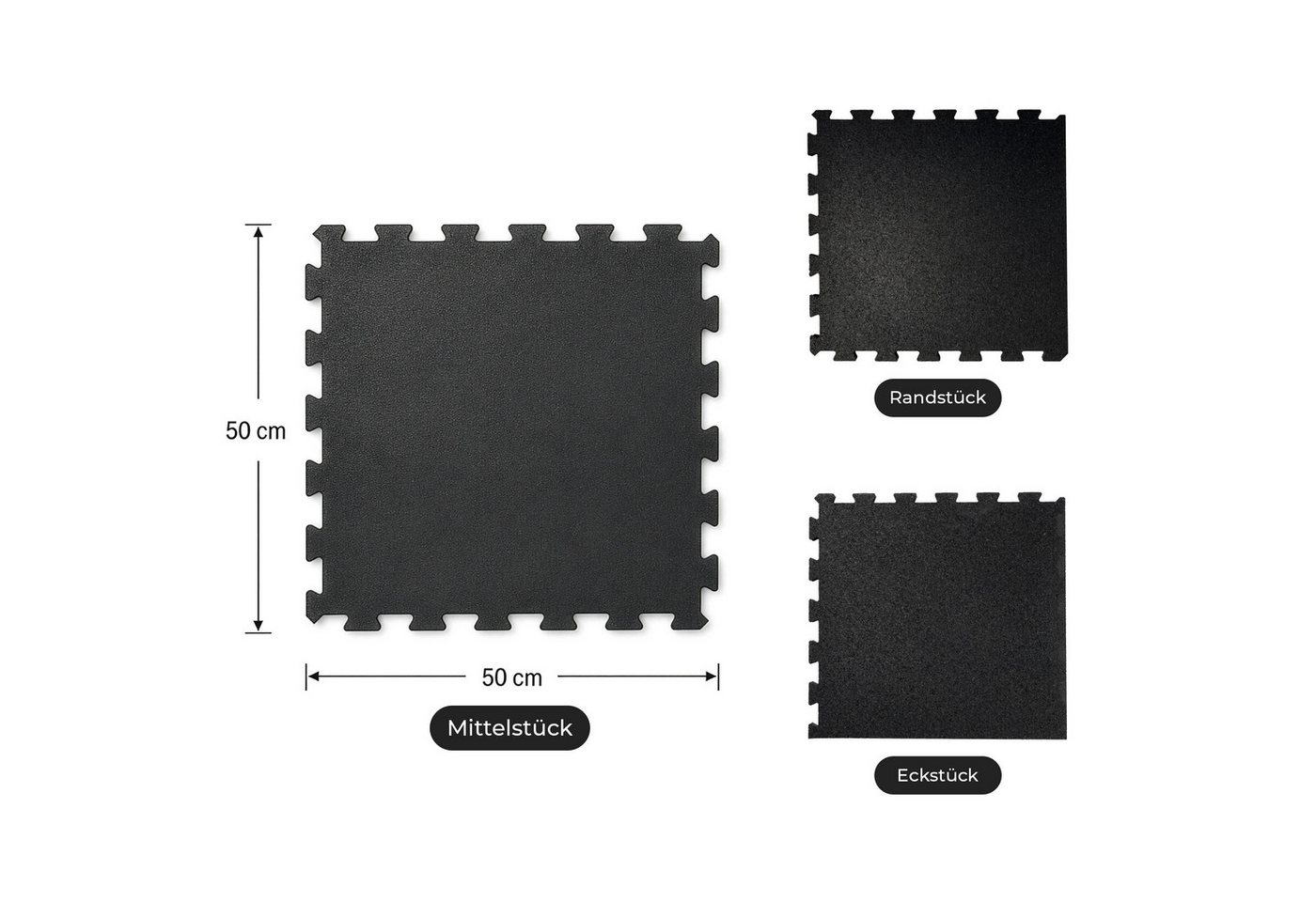 Floordirekt Sportmatte Gummi Steckmatte mit V-Interlocking-System für Fitnessgeräte, Erweiterbares Stecksystem, Geräuschreduzierend Bild 5