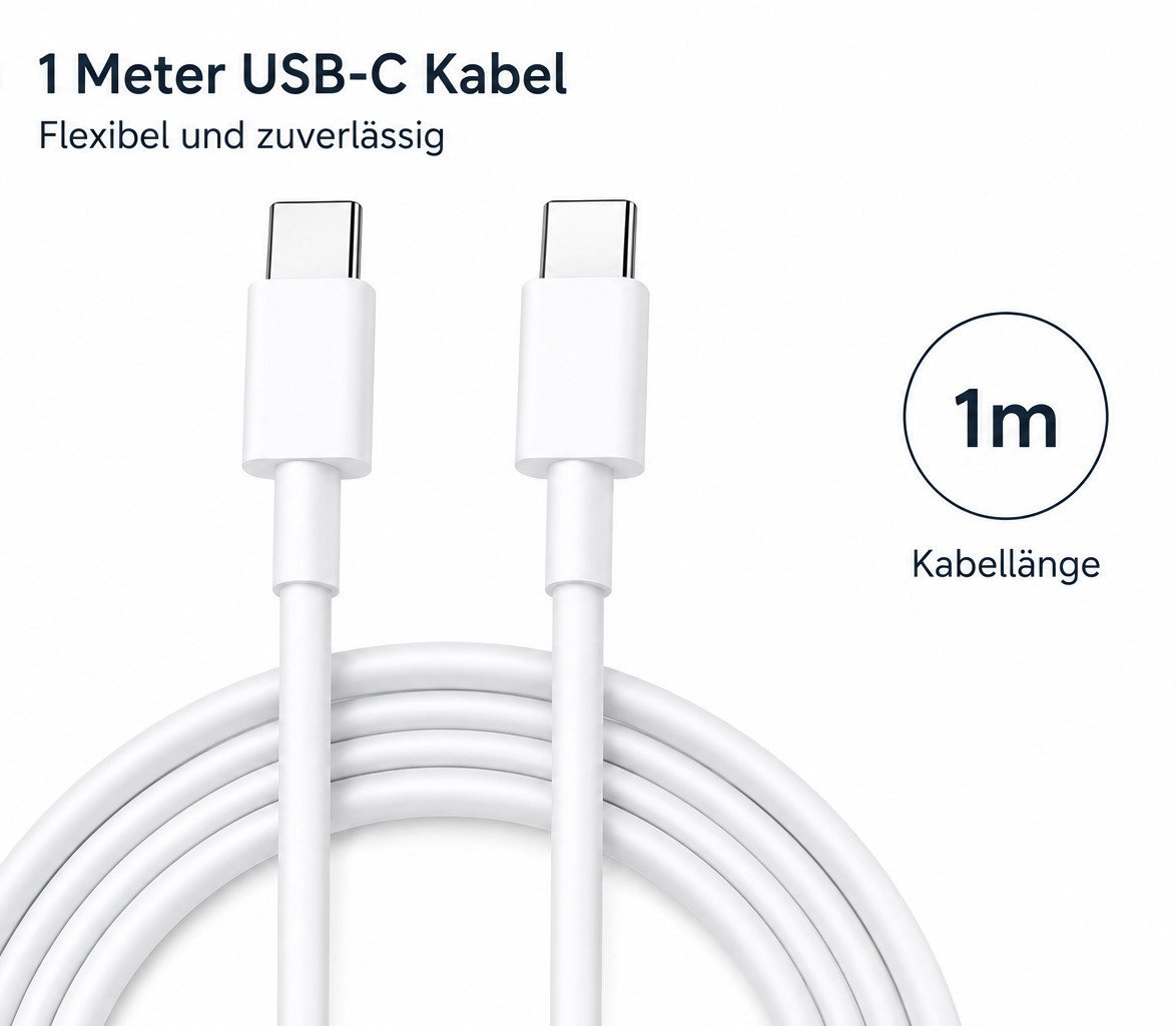 Ventarent 25W USB-C für Galaxy S26, S25 und S24 USB-Ladegerät (3000 mA, Ladeset, 2-tlg., mit 1 m USB-C auf USB-C Ladekabel, kompatibel mit Galaxy S23 bis S8) Bild 2