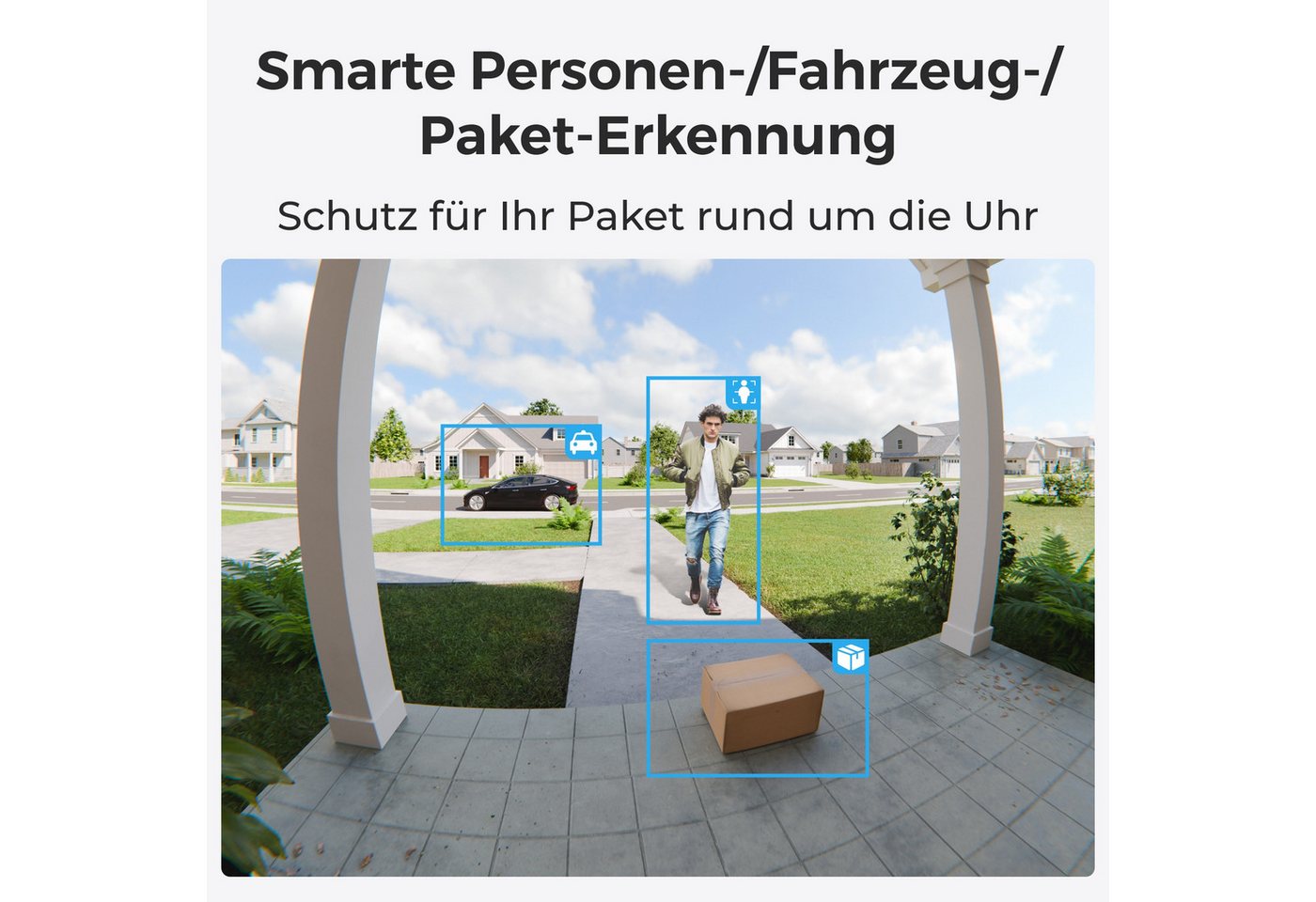 Reolink Smart Home Türklingel Akku-Türklingel Smarte 2K Dualband-WLAN Haussicherheitssystem (AuBenbereich, 1-tlg., 1:1-Seitenverhaltnis, Personen-/Fahrzeug-/Paketerkennung) Bild 5
