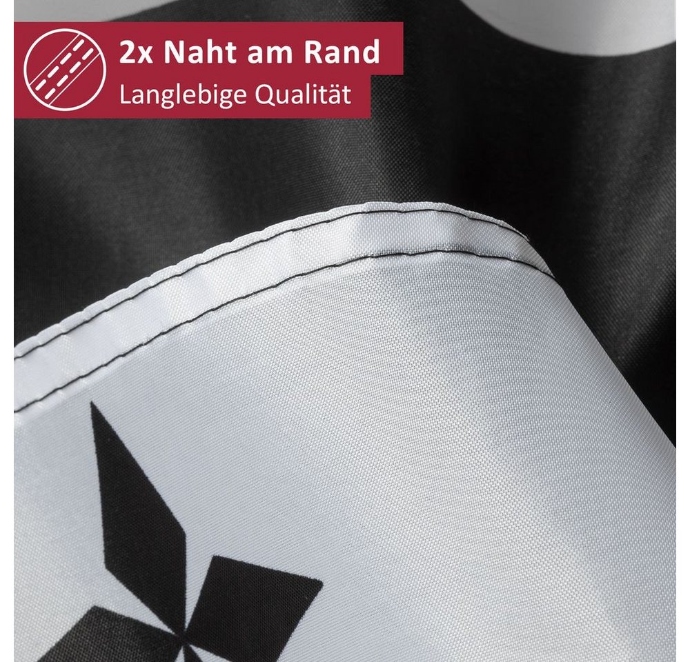 PHENO FLAGS Flagge Bretagne Flagge 90 x 150 cm Fahne Frankreich Bretagnefahne (Hissflagge für Fahnenmast), Inkl. 2 Messing Ösen
