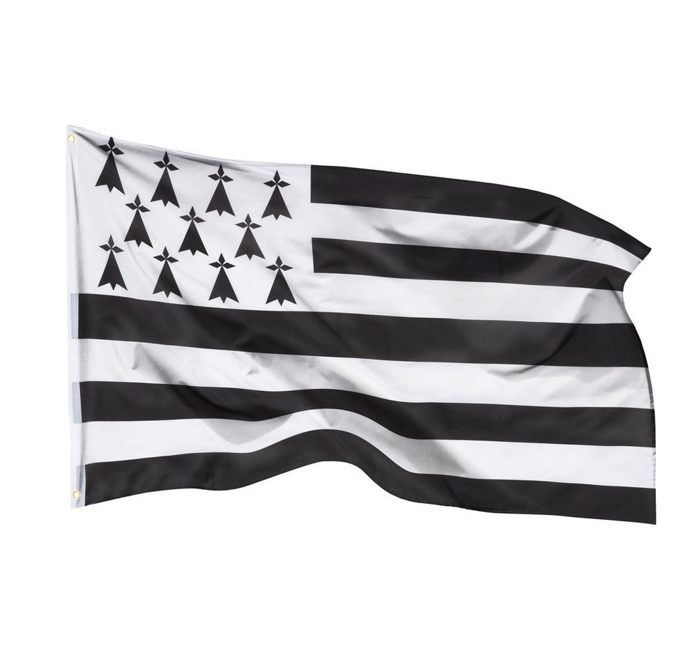PHENO FLAGS Flagge Bretagne Flagge 90 x 150 cm Fahne Frankreich Bretagnefahne (Hissflagge für Fahnenmast), Inkl. 2 Messing Ösen Bild 5