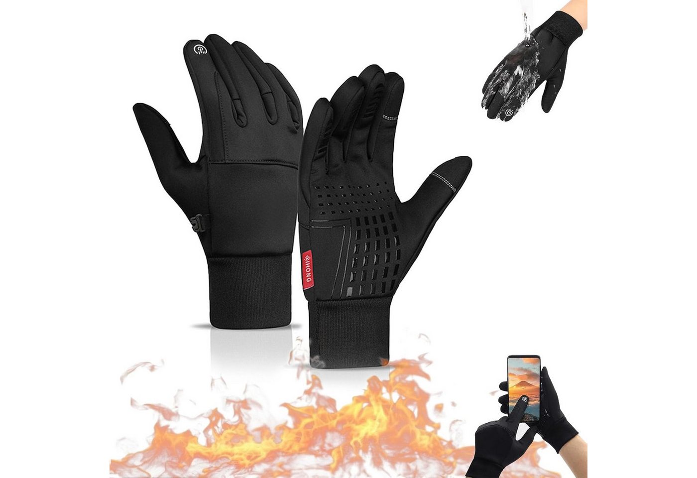 Coonoor Fahrradhandschuhe Damen Herren Wasserdicht Winterhandschuhe Touchscreen Sporthandschuhe