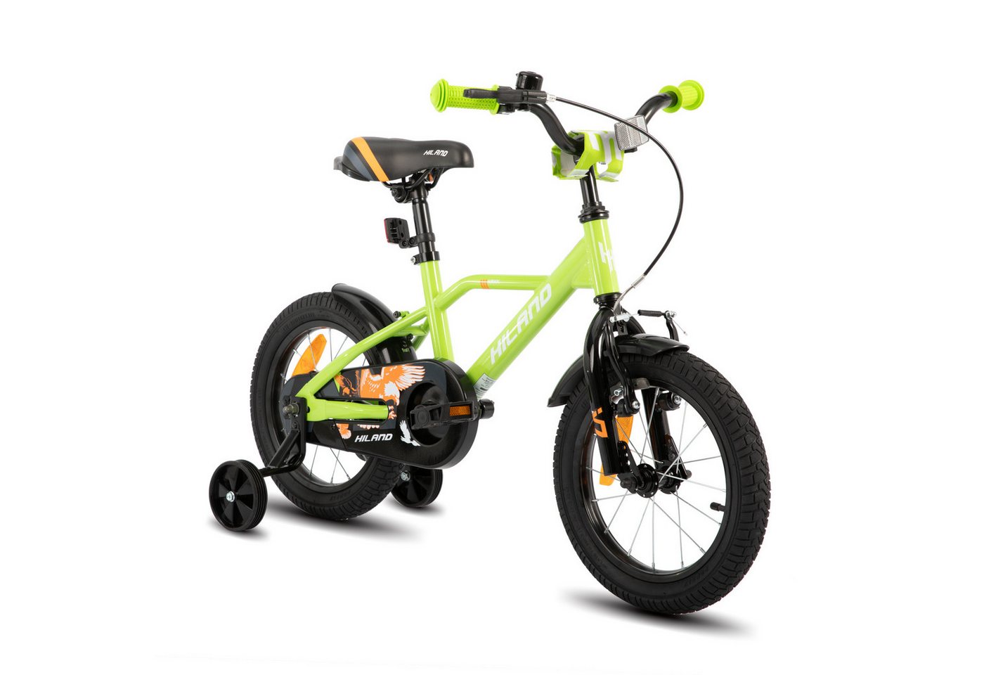 HILAND Kinderfahrrad 12‑20 Zoll Kinderfahrrad Jungen 2‑13J. mit Stützrädern & Doppelbremse, mit Stützrädern, V Bremseund Rücktrittbremse, Hilfsrad, Kotflügel Bild 5