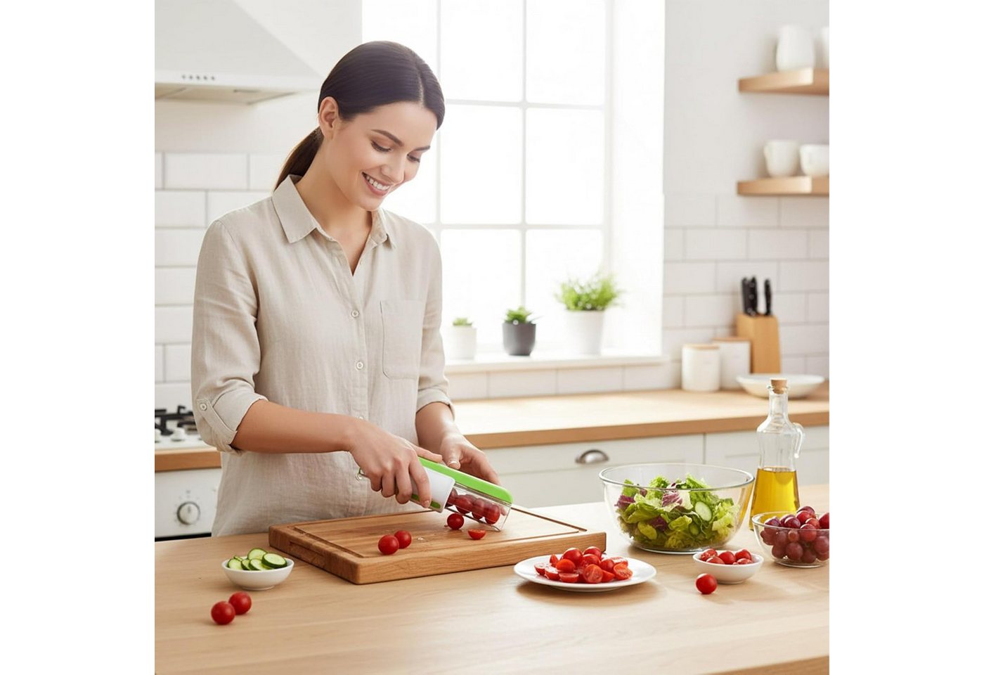 FELIXLEO Gemüseschneider Obstschneider Traubenschneider Tomatenschneider Gemüsehobel