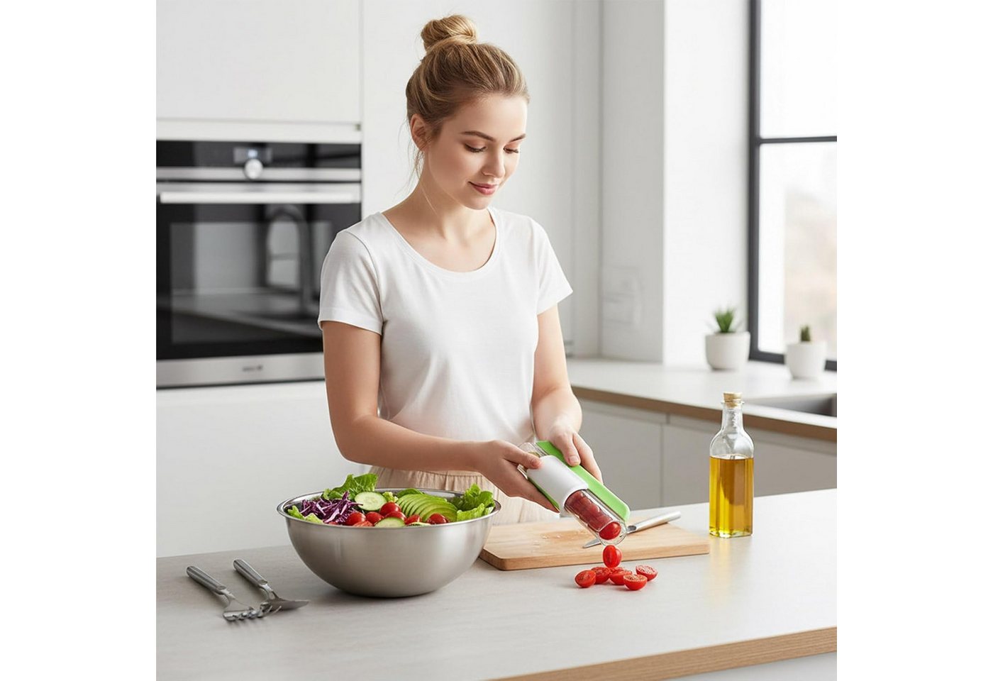 FELIXLEO Gemüseschneider Obstschneider Traubenschneider Tomatenschneider Gemüsehobel Bild 2