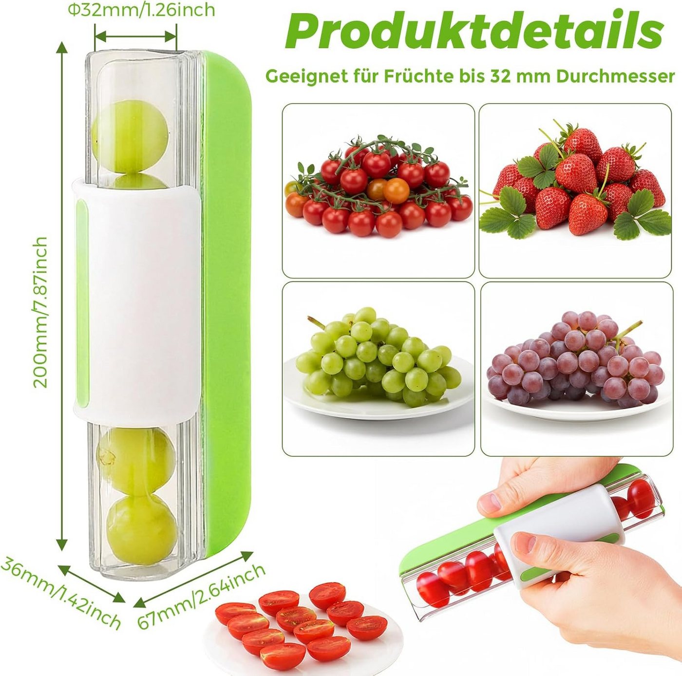 FELIXLEO Gemüseschneider Obstschneider Traubenschneider Tomatenschneider Gemüsehobel Bild 3