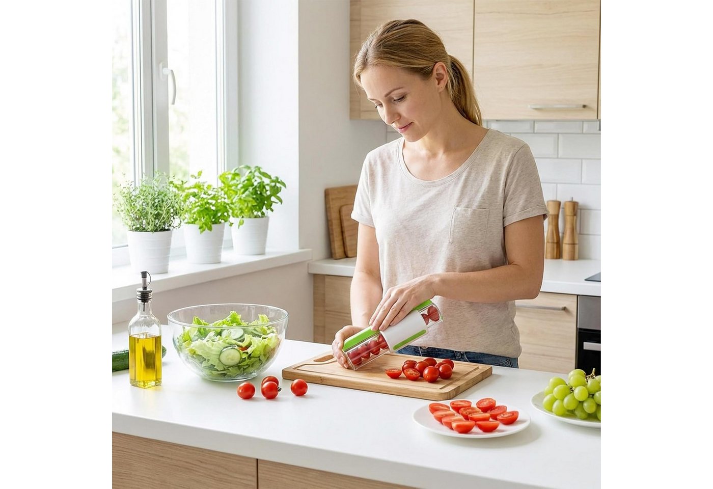 FELIXLEO Gemüseschneider Obstschneider Traubenschneider Tomatenschneider Gemüsehobel Bild 5