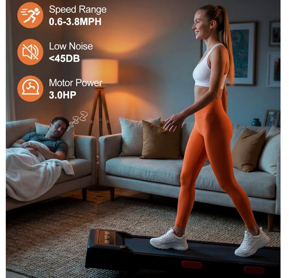 Athlix Laufband Klappbares Laufband variable Steigung, LCD-Bildschirm, App-Tracking, Stoßdämpfungs- und Anti-Rutsch-Laufband, KI-Trainingsprogramme