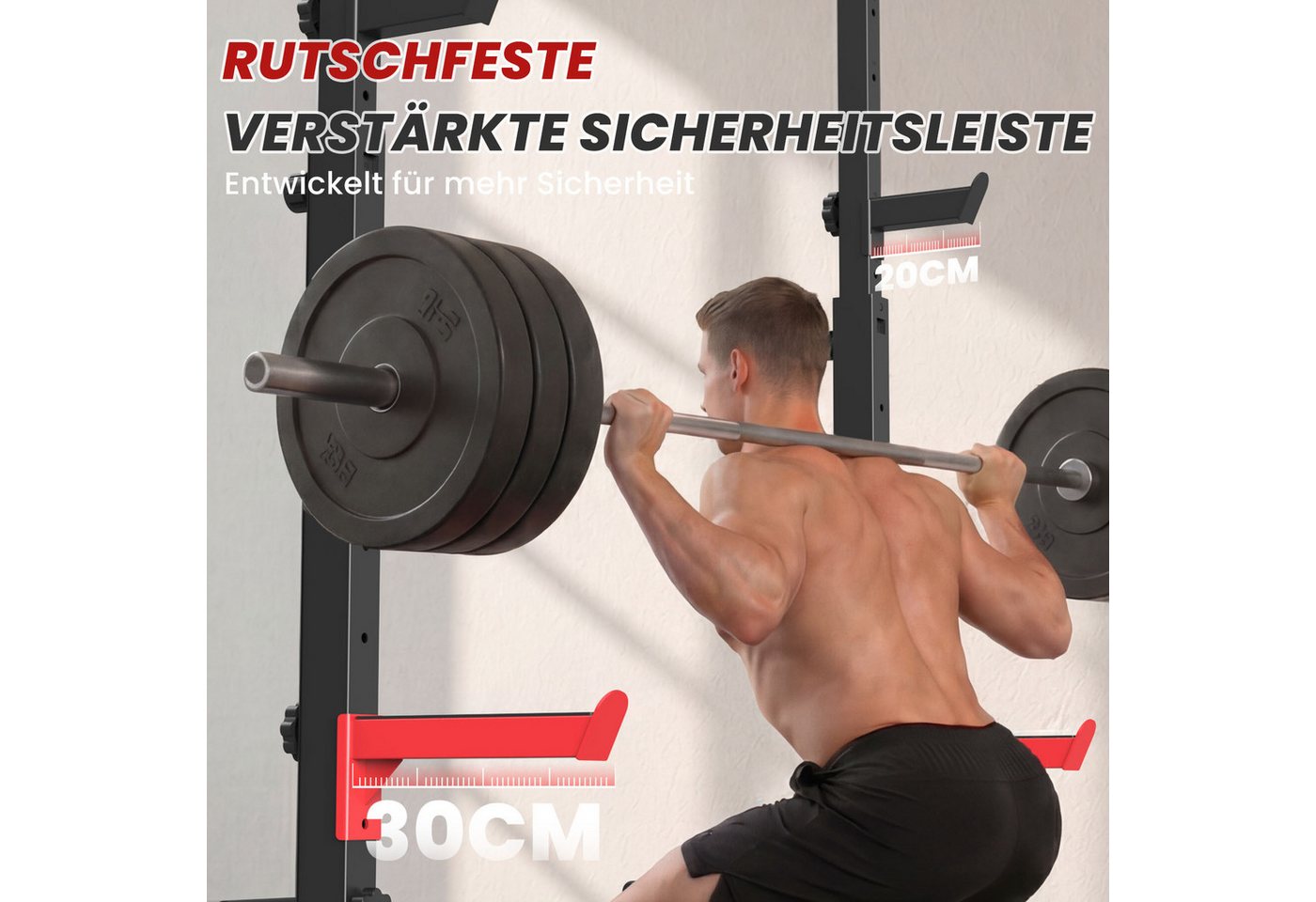 Gywowken Squat Rack Kraftturm - Verstellbare Hantelständer - Trainingsstation Multi, (Set, Gewichtheben Bankdrücken bis 300 kg), Multifunktions Barbell Rack - Kraftstation für für Sportstudio Zuhause Bild 3