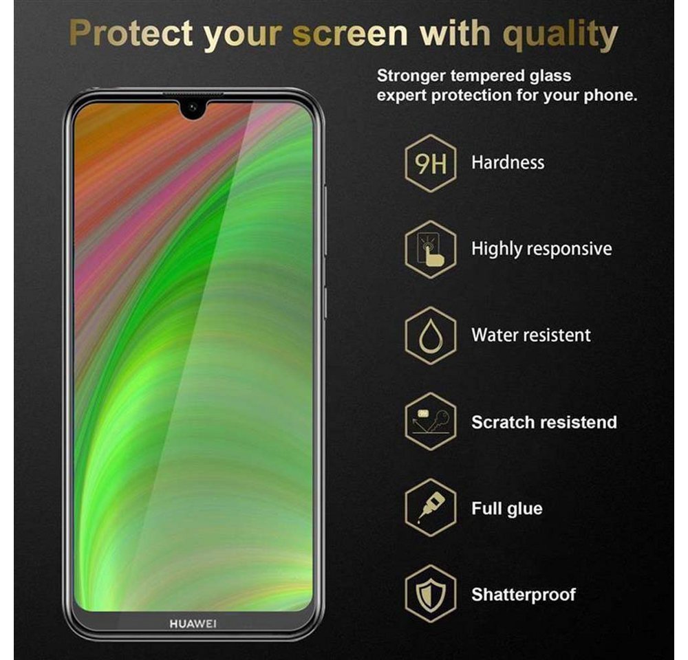 Cadorabo Schutzfolie für Huawei Y6 2019 Schutzfolie, (1-St), Schutzfolie Panzer Folie (Tempered) Display Schutzglas 3D Touch Bild 3