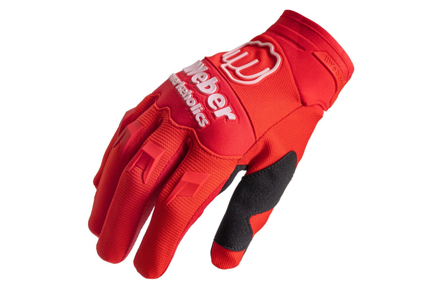 Weber GmbH Motorradhandschuhe Weber #Werkeholics Handschuhe rot / weiß mit hervorragendem Grip, Fingerknöchelprotektoren Bild 2