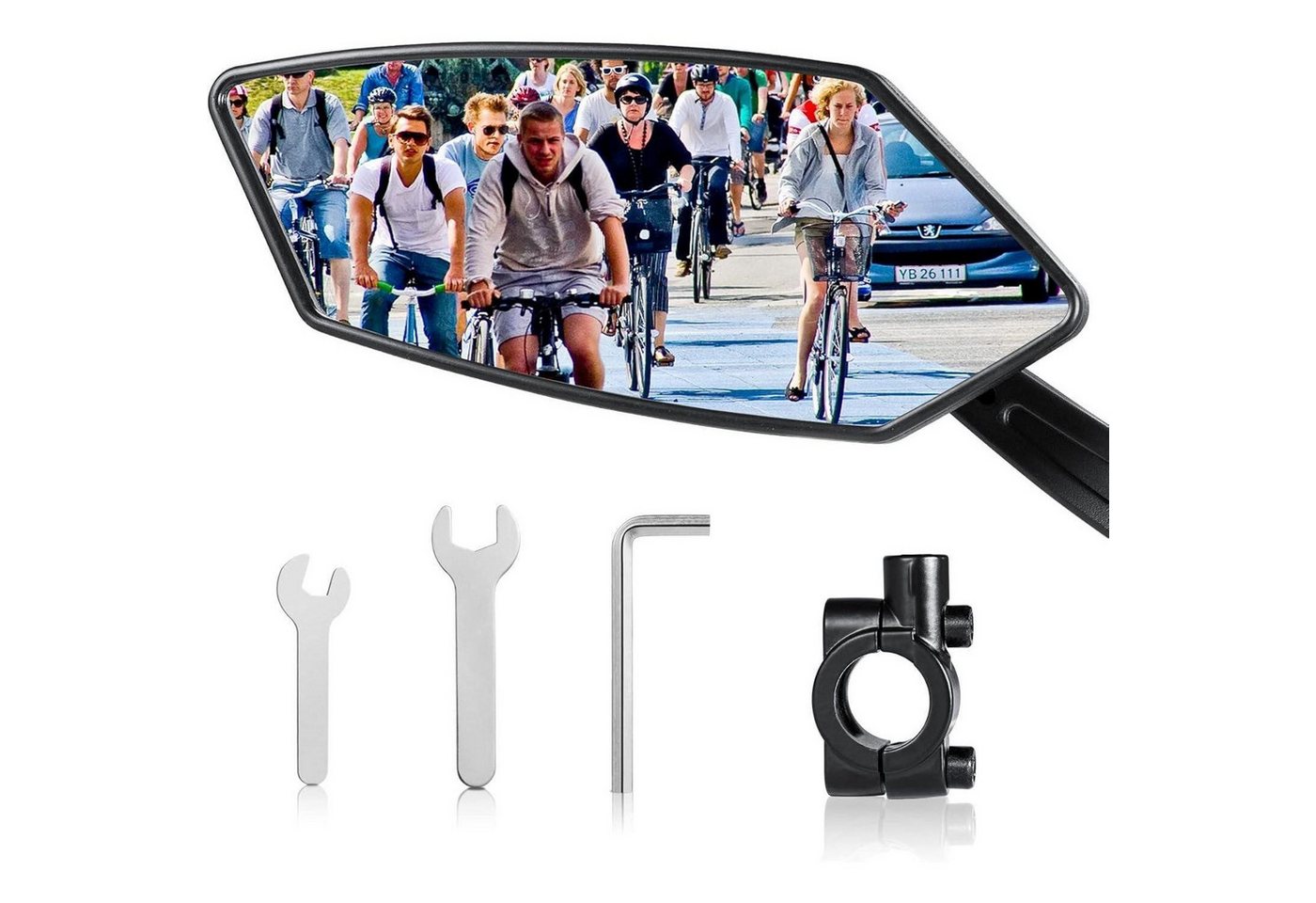 LuxusKollektion Fahrradspiegel Fahrradspiegel E-Bike 360° Drehbar Klappbar Lenker Rückspiegel Bild 4