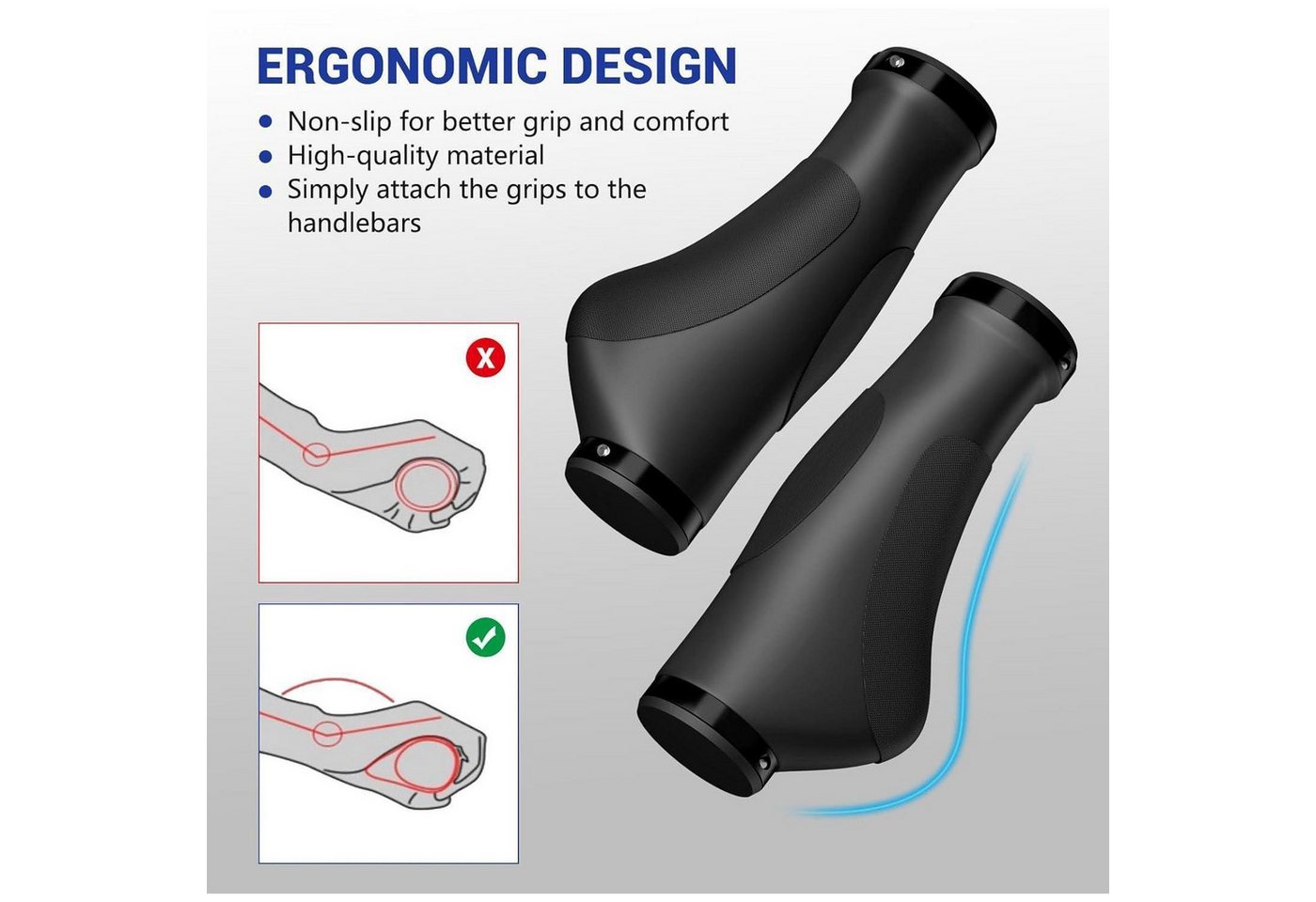 LuxusKollektion Fahrradlenkergriff Fahrradgriffe Lenker MTB Ebike Gummi 22.2mm Modern Bild 5