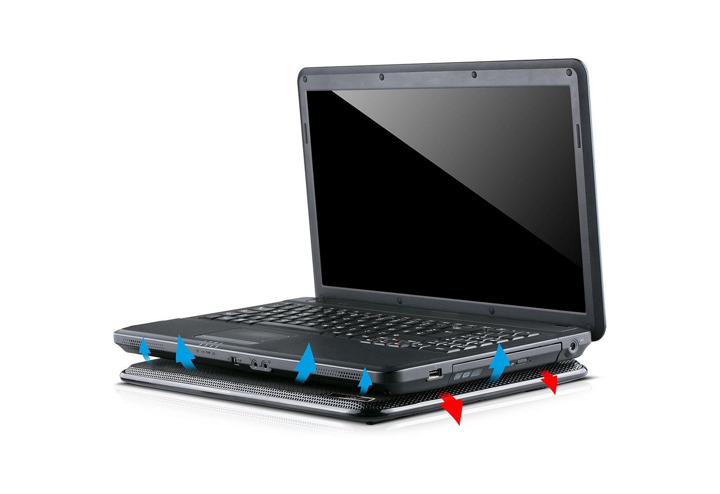 Blumax NOTEBOOK LAPTOP KÜHLER COOLER KÜHLPAD STÄNDER 8 x LED LÜFTER Kamera-Akku