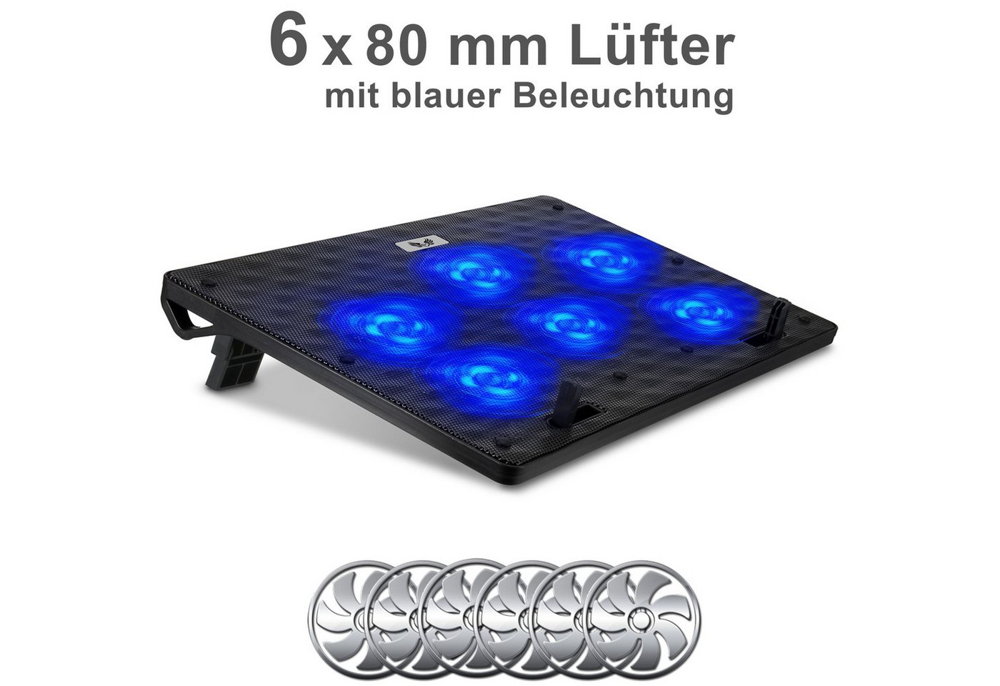 Blumax SK Notebook Laptop Kühler Cooler Kühlpad Ständer 6x Lüfter Kamera-Akku Bild 2
